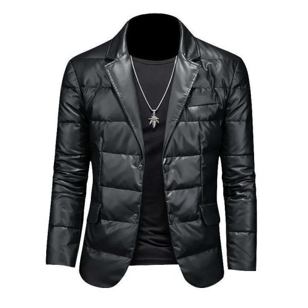 White Duck Thicked Leather Jacket