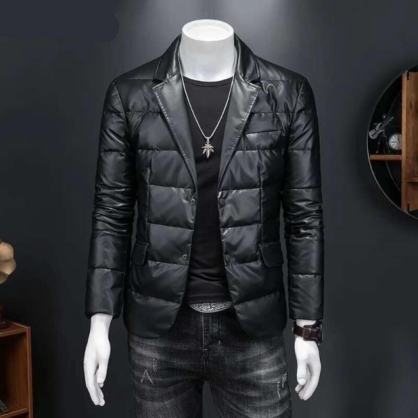 White Duck Thicked Leather Jacket - Image 2