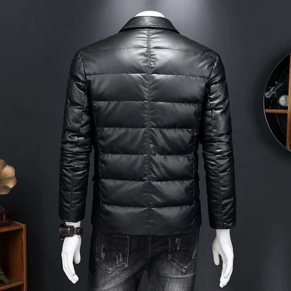 White Duck Thicked Leather Jacket - Image 3