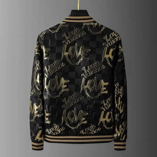 Bomber Jacket with Gold-Stamped Print - Image 3