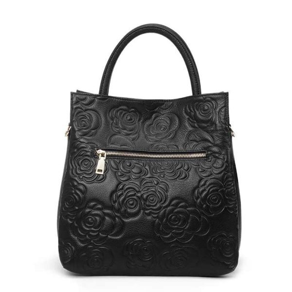 Atmospheric Flower Embossed Leather Bag - Image 3