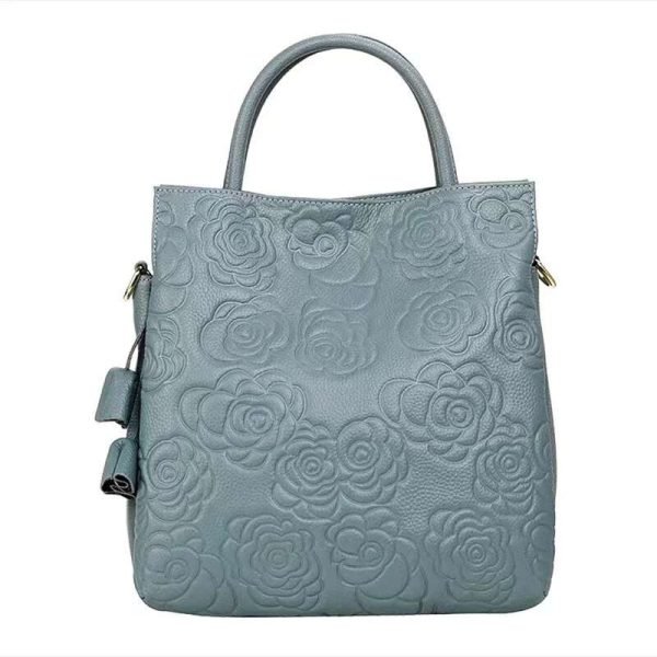 Atmospheric Flower Embossed Leather Bag - Image 2