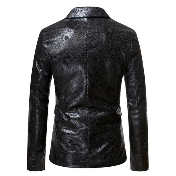 Men's Vintage-Inspired Leather Blazer - Image 4