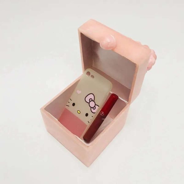 Solid Pink Beaded Acrylic Evening Bag - Image 6