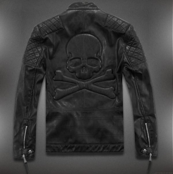 Men's Pirate Skull Faux Leather Jacket - Image 3