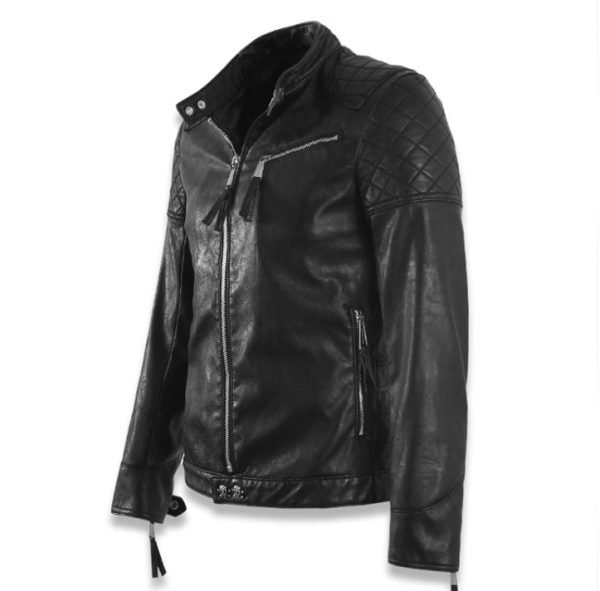 Men's Pirate Skull Faux Leather Jacket - Image 5