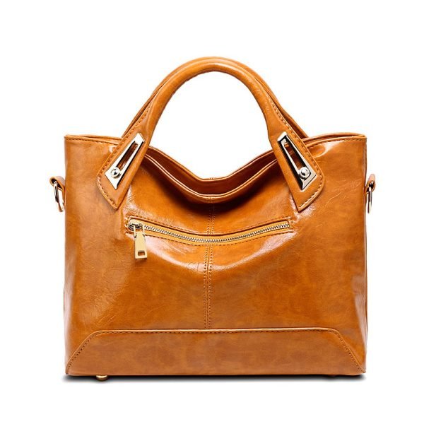 Luxurious Soft Oil Leather Shoulder Bag - Image 4