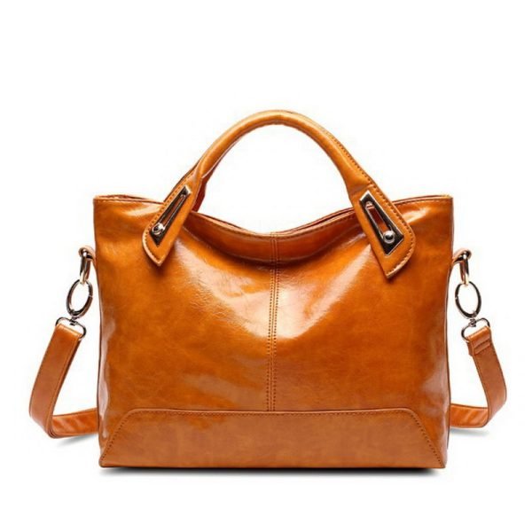 Luxurious Soft Oil Leather Shoulder Bag - Image 3