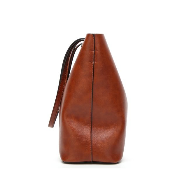 Waxed Leather Bucket Bag - Image 4