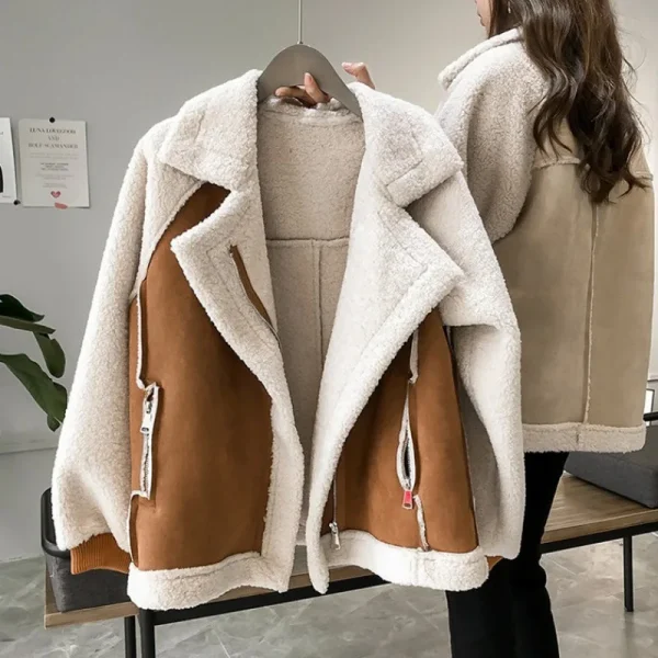 Synthetic Plush Coat with Fleece Lining