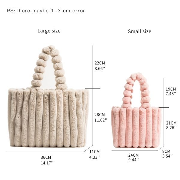 Plush Pink Faux Fur Shoulder Bag - Image 9