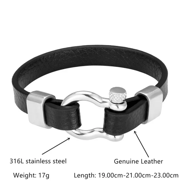 Horseshoe Buckle stainless Bracelet - Image 7