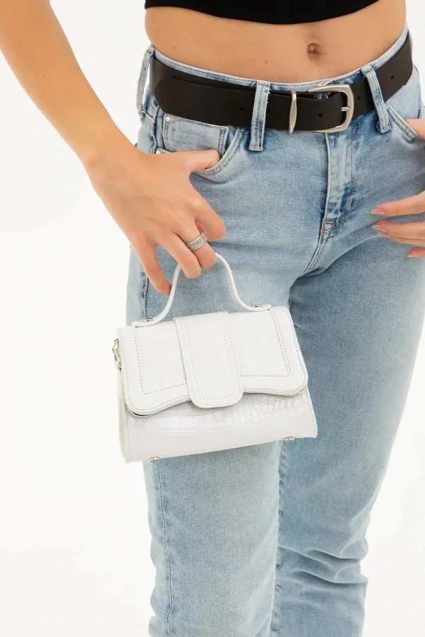 Sophisticated White Mini City Bag - Image 3