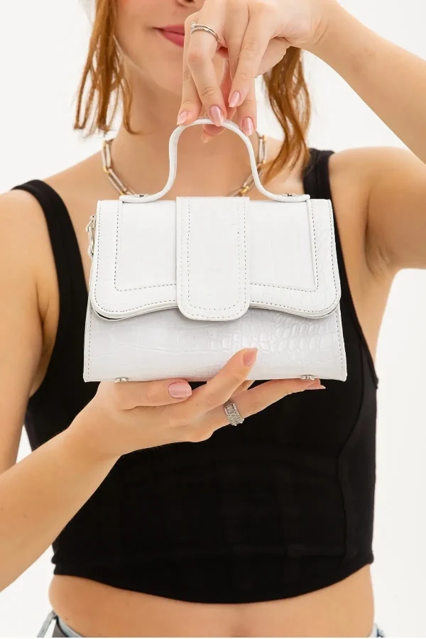 Sophisticated White Mini City Bag - Image 2