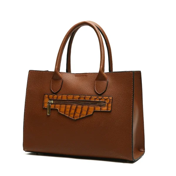 Chic Vintage Soft PU Leather Tote - Image 6