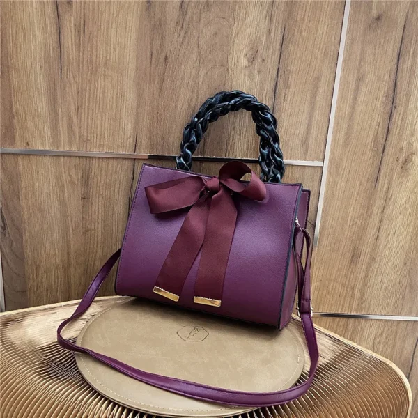 Cute Small Ribbon Hair Ball Shoulder Bag - Image 6