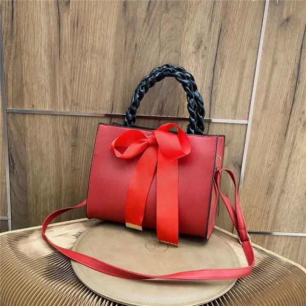 Cute Small Ribbon Hair Ball Shoulder Bag - Image 4