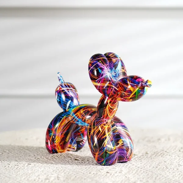 Vibrant Graffiti Balloon Dog Figurine - Image 5