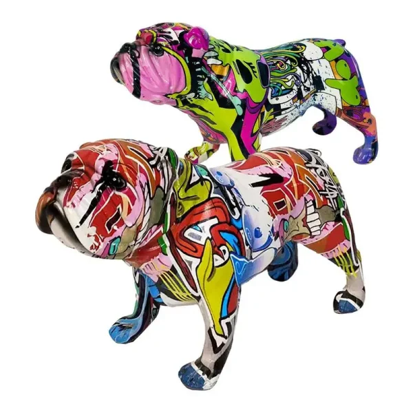 Eye-Catching French Bulldog Statue - Colorful Resin Decor (57€) - Image 2