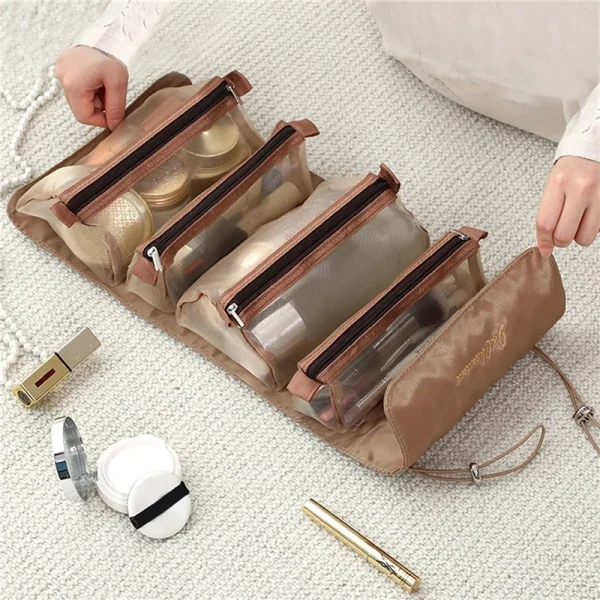 Foldable Travel Makeup Bag with Organizer Pockets - Image 2