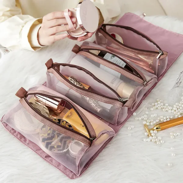 Foldable Travel Makeup Bag with Organizer Pockets - Image 4