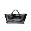 High-quality vintage canvas tote with cowhide accents