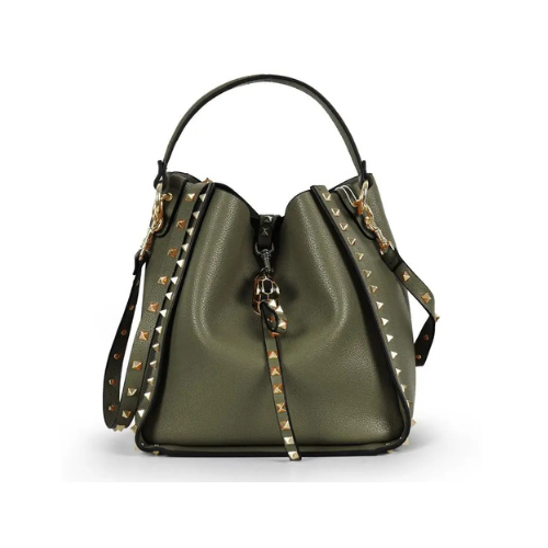 Luxury Genuine Leather Lychee Grain Bucket Bag